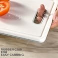 thumbnail image 4 of Linoroso Cutting Boards Set for Kitchen Included Defrosting Tray for Frozen Meat, Plastic Cutting Board Dishwasher Safe - Chalk White, 4 of 8