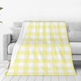 thumbnail image 1 of Fotbe Lemon Yellow Checkboard Manta de Franela Acolchonada con Estampado, Súper Suave y Esponjosa, Extra Grande para Sofá, Cama, Uso Todo el Año-80"x60", 1 of 7