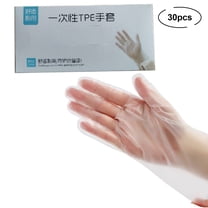 Taotanxi Disposable Gloves Clear Powder-Free Disposable Vinyl Gloves for Foodservice Pack of 30