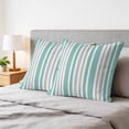 thumbnail image 6 of Pillow Covers 18x18 Set of 2, Aqua Grey Stripe Square Throw Pillow Covers for Couch/Sofa/Living Room, Farmhouse Minimalist Striped Decorative Soft Pillowcases for Couch Throw Pillows, 6 of 9