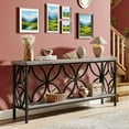 thumbnail image 4 of Industrial Farmhouse Console Table - 70.9" Extra Long Sofa Table with 2-Tier Shelves, Vintage Wood Grain & Black Metal, Heavy Duty for Living Room & Entryway, 4 of 6