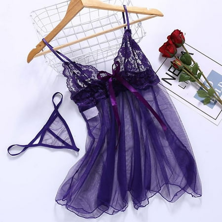 Women Sheer Nightdress Sexy Lingerie Underwear Babydoll Dress Nightwear