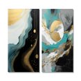 thumbnail image 2 of Designart "Essence of Nature Abstract in Gold and Black I" Abstract Painting Wall Art Set Of 2 - Modern Gold Canvas Set For Living Room Decor, 2 of 6