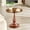 Brown + Rose Gold, variant on 19" Round Side Table, Tempered Glass End Table with Black Metal Base, for Living Room, Bedroom