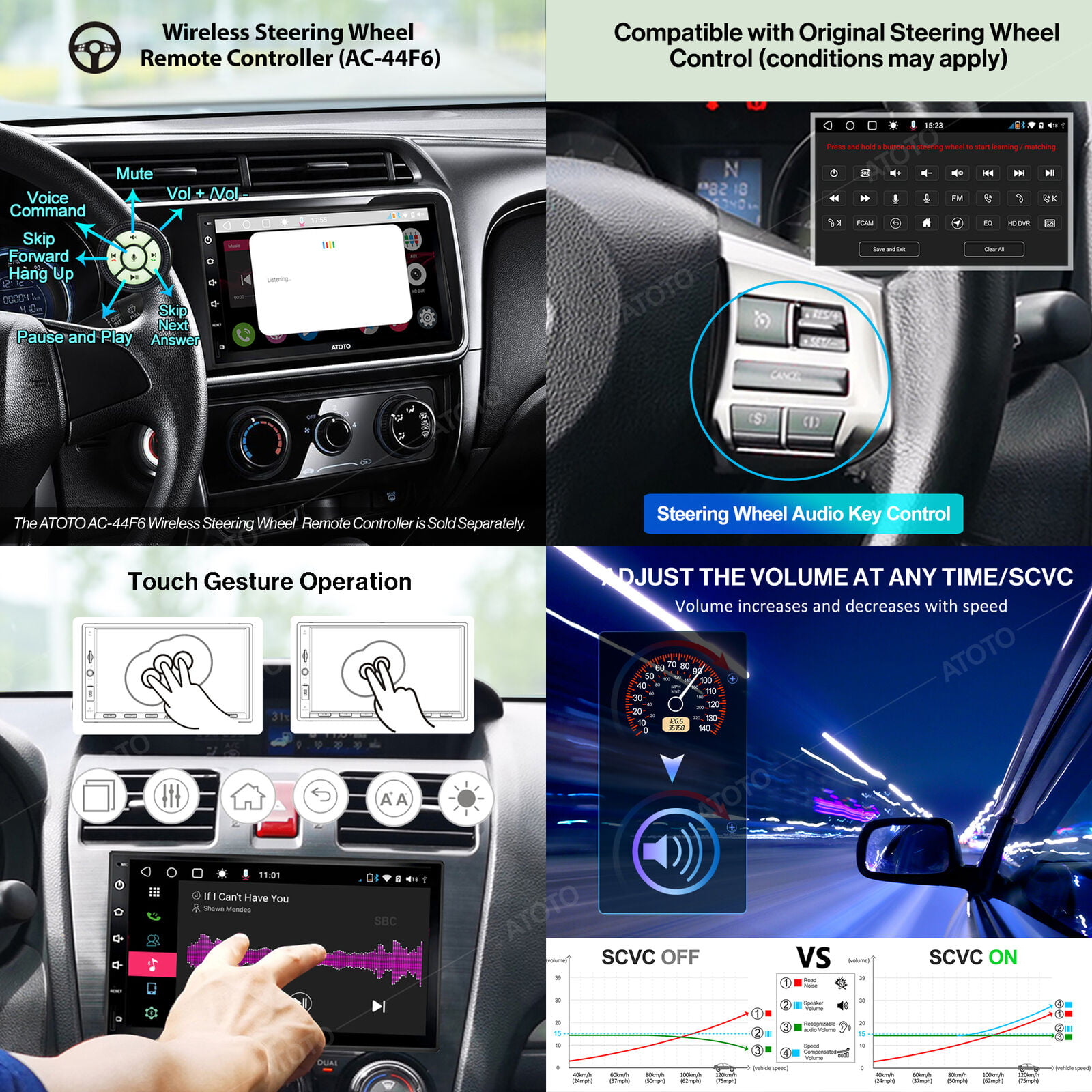 ATOTO Car Radio S8 Premium 2 Din Full Touch Screen Car Stereo Support IOS  Android Audio Video Multimedia Players Dual Bluetooth