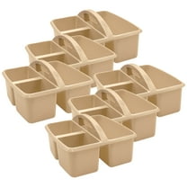 Teacher Created Resources Plastic Storage Caddy, Light Brown, Pack of 6