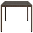 thumbnail image 3 of vidaXL Garden Table with Glass Top Brown 150x90x75 cm Poly Rattan, 3 of 5