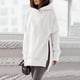 thumbnail image 1 of Puntoco mujeres Casual manga larga suelta sólido bolsillo cuello redondo medio y largo tops sudaderas con capucha blusa de mujer Puntoco Puntoco-414, 1 of 8