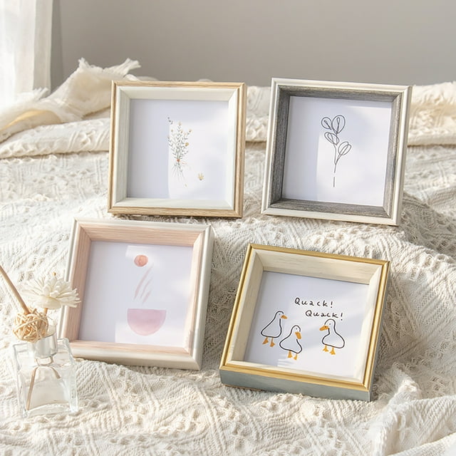 Portable Picture Frame Delicate Resin Square Anti-deform Photo Holder for Home