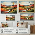 thumbnail image 4 of Designart "Multicolor Minimalism Line Art Landscape IV" Landscapes Framed Wall Art Decor - Traditional Red Meadow Bedroom Framed Canvas Wall Art, 4 of 6