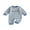 Blue, variant on Cenuakty Baby Boy Fall Romper Waffle Stripe Print Embroidery Long Sleeve Jumpsuits