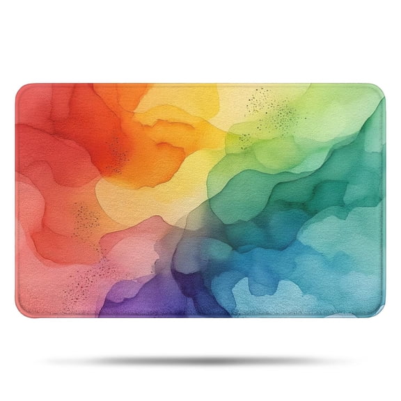 Colorful Tie Dye Blot Pattern Bathroom Rugs Mat,Non Slip Microfiber Bathroom Rug,Rubber Backing,Soft Bathroom Mats for Bathroom Floor,Tub and Shower,17x27in(43x68cm)