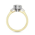thumbnail image 4 of AFFY Three Stone Engagement Ring for Women Center 8MM Cushion or Baguette and Round Lab Created Moissanite Wedding Rings Jewelry Gift for Her In 14K Solid Yellow Gold Size 7.5, 4 of 6