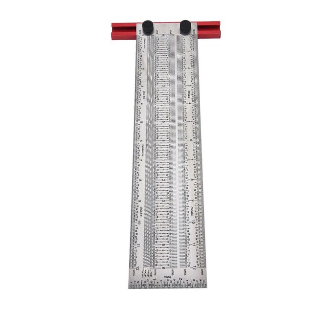 T Rule Stainless Steel Silver Scribing Ruler Woodworking Measuring Tool Positioning Gauge 12in