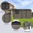 thumbnail image 4 of Extra Large 12x10ft Steel Shed - Sliding Barn Door + Ventilation Window, Weatherproof, 4 of 8