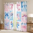 thumbnail image 5 of Erosebridal Floral Bowknot Black Out Curtains for Girls, Colorful Graid Bow Curtains Pack of 2 (42x63 Each) for Women, 5 of 6