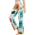 thumbnail image 3 of Women's Cute Monsters Pajama Pants, Casual Pajama Bottoms Lounge Pants Wide Leg, 3 of 7