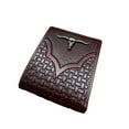 thumbnail image 2 of Leather Basket Weave Longhorn Concho Wallet, 2 of 8