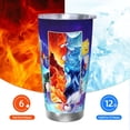 thumbnail image 5 of Lsque Mario Pattern 20oz Car Cup with Lid and Straw, Insulated Coffee Cup with Straw Topper, Spill Proof Travel Coffee Mug, Stainless Steel Tumble, 5 of 8