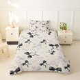 thumbnail image 2 of spefrowx Black Coquette Bow Print Twin Duvet Cover for Kids, Beige Pearl Heart Twin Bedding, Black Reversible, 2-Piece, 1 Duvet Cover and 1 Pillowcase, 2 of 6