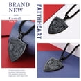 thumbnail image 4 of FaithHeart Saint Michael Necklace for Men Women Stainless Steel Black The Archangel Medal Christian Protection Shield Pendant Jewelry Gift for Dad Fathers Day, 4 of 10