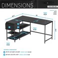 thumbnail image 5 of Pemberly Row L-Shaped Desk with Drawers - Shelves and Organizer - Black, 5 of 11