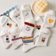 thumbnail image 4 of Calcetines De Mujer Media Tubo Blanco De Dibujos Animados Oso Arco Iris Letra Amor Sonriente Cara Rayas Deportivos, 4 of 4