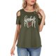 thumbnail image 1 of Fiudx Ofertas Flash Del Día Camiseta Estampada a La Moda para Mujer, Blusa de Manga Corta, Tops Informales con Cuello Redondo, 1 of 4