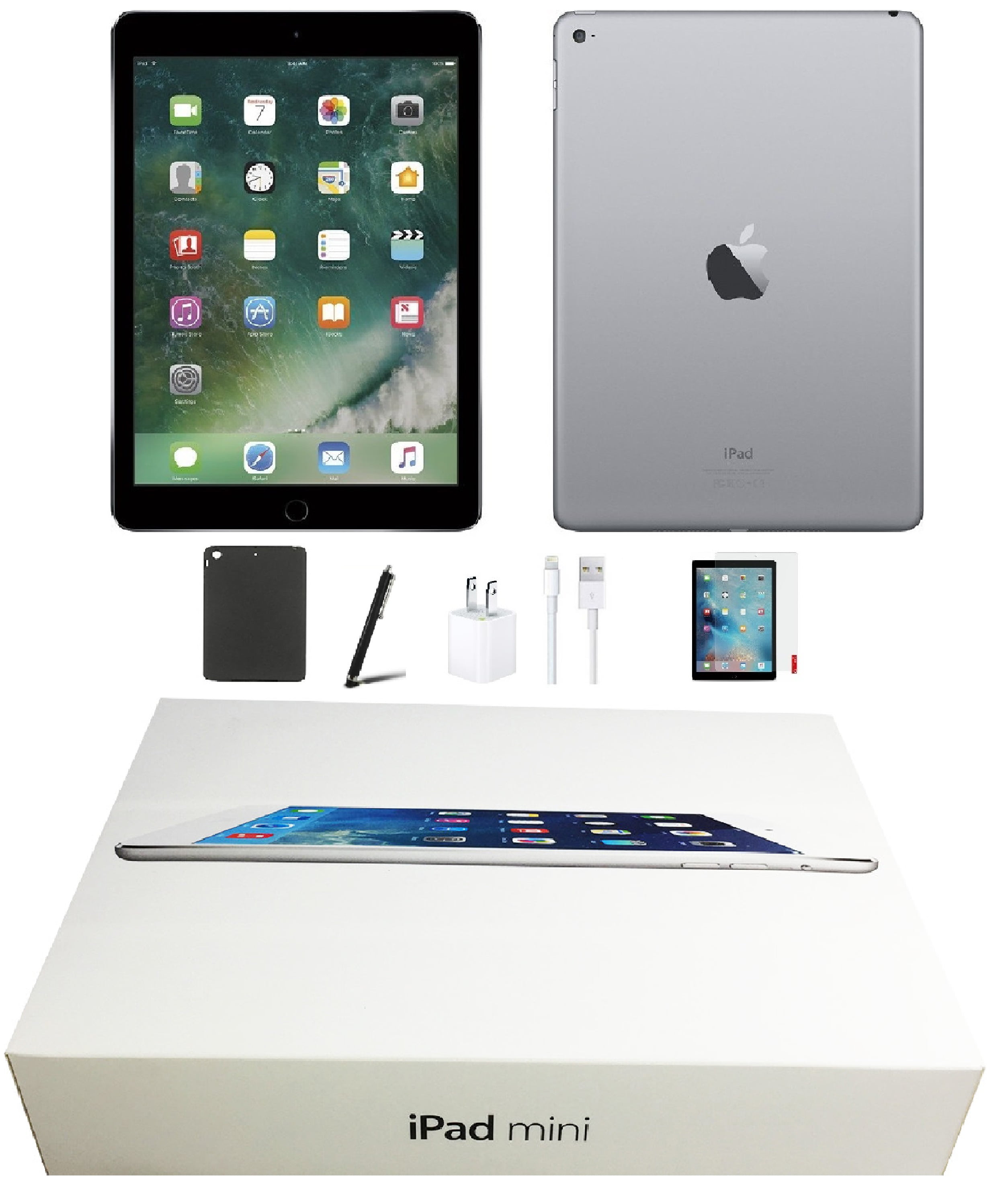 Udlænding Atomisk Retfærdighed Open Box | Apple iPad Mini 2 | 128GB Space Gray | Wi-Fi Only | Bundle:  Pre-Installed Tempered Glass, Case, Charger & Stylus Pen - Walmart.com