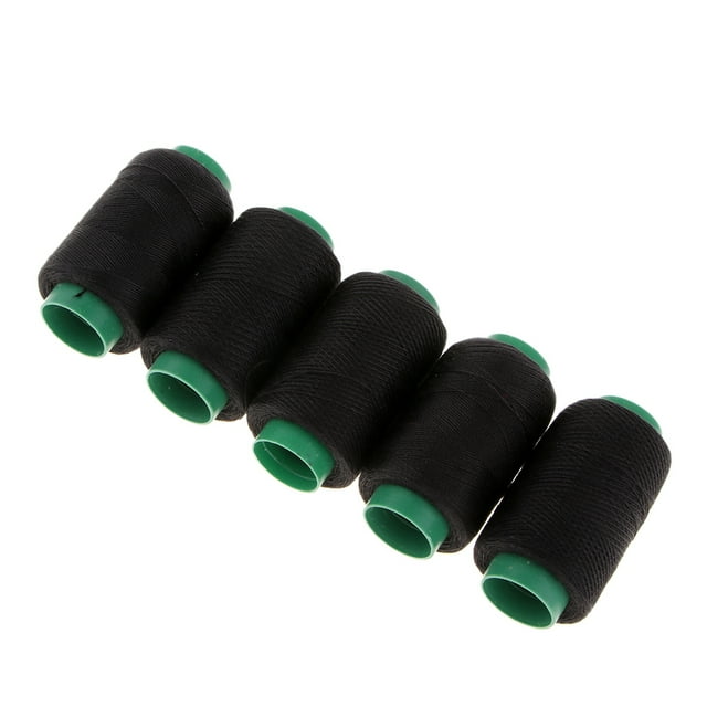 5 Bobines de Fil, Bobines, Fil à Coudre Overlock, Fil en Polyester, Fil à Coudre, Fil pour Machine à Coudre, 200 Mètres / Chacune, - Noir