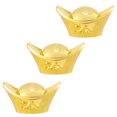 thumbnail image 4 of MasteelfCA 3 Pcs Simulated Gold Ingot Decorations Plastic Desktop Ornaments Gold Ingot Toy Home Arrangements (Electrogilding Large Size), 4 of 7