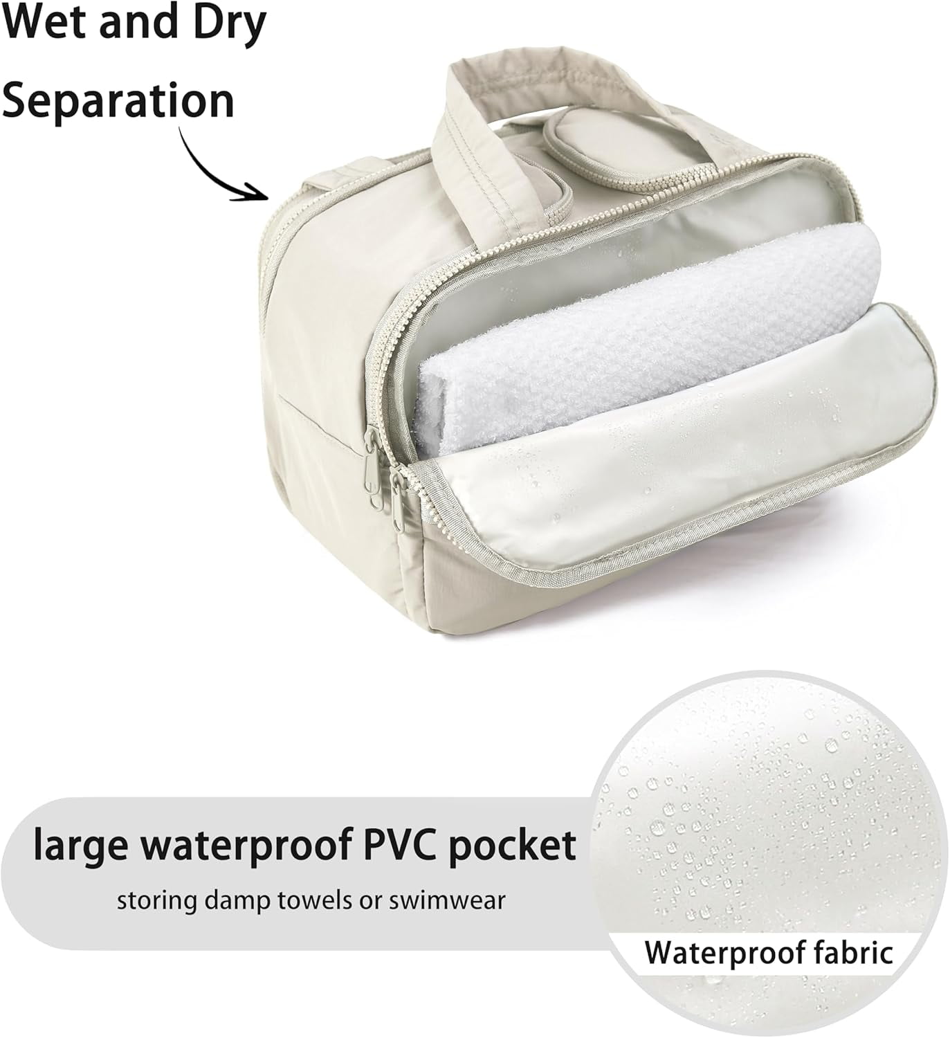 Cloud Carry Bag,Travel Toiletry Bag for Women, Large Puffy Cosmetic Bag with Wet-Dry Separation and Multiple Pockets for Organized Essentials