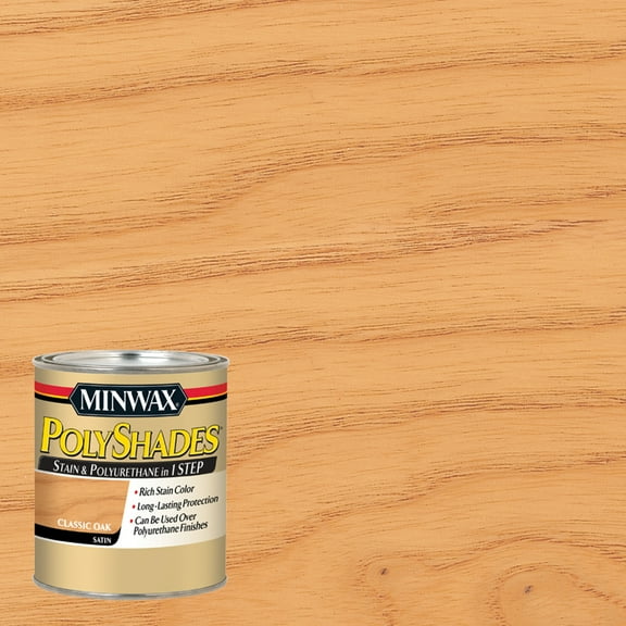 Minwax PolyShades Satin Stain & Polyurethane, Classic Oak, 1 Quart