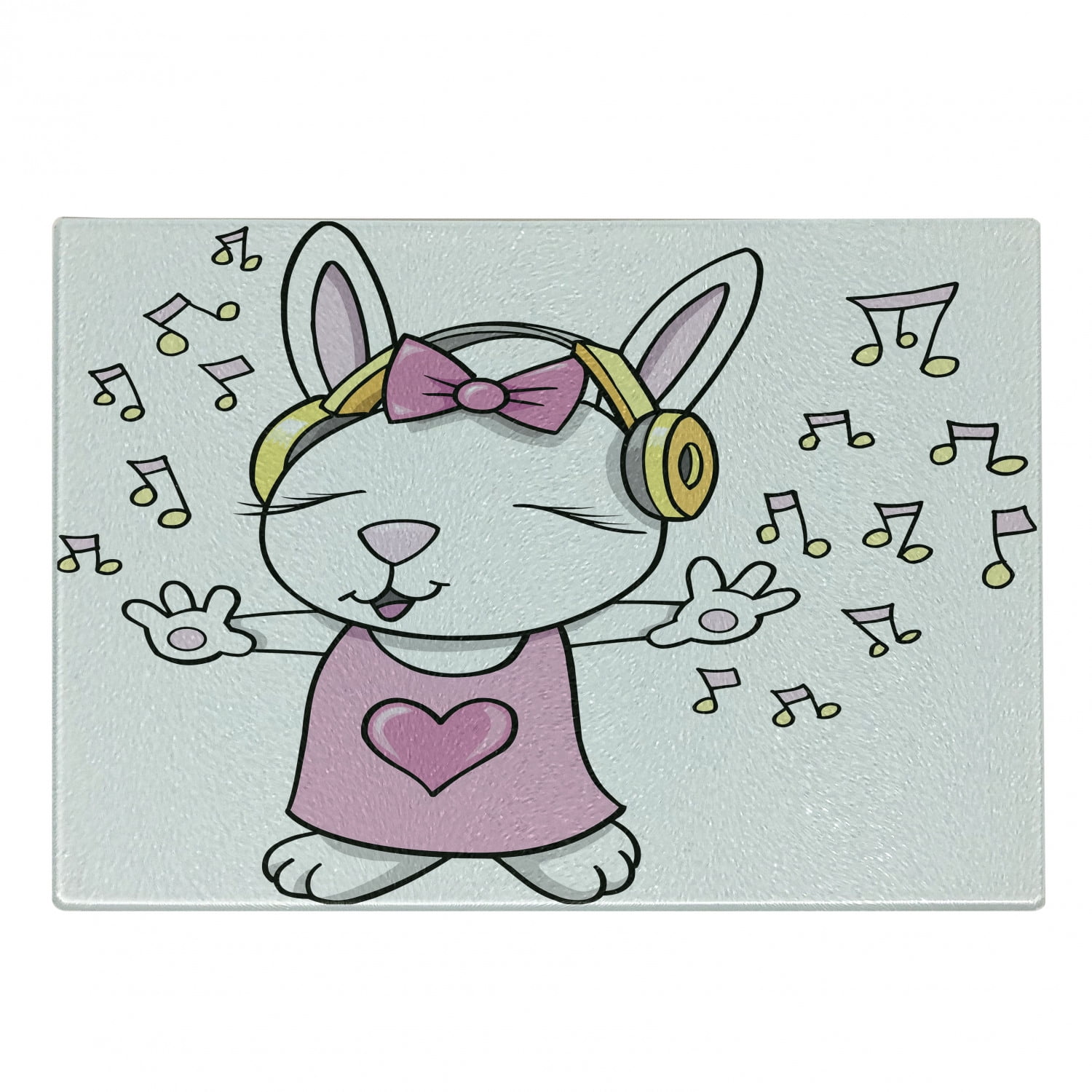 Bunny Cutting Board, Rock Star Rabbit Animal Speakers Music Notes Girls ...