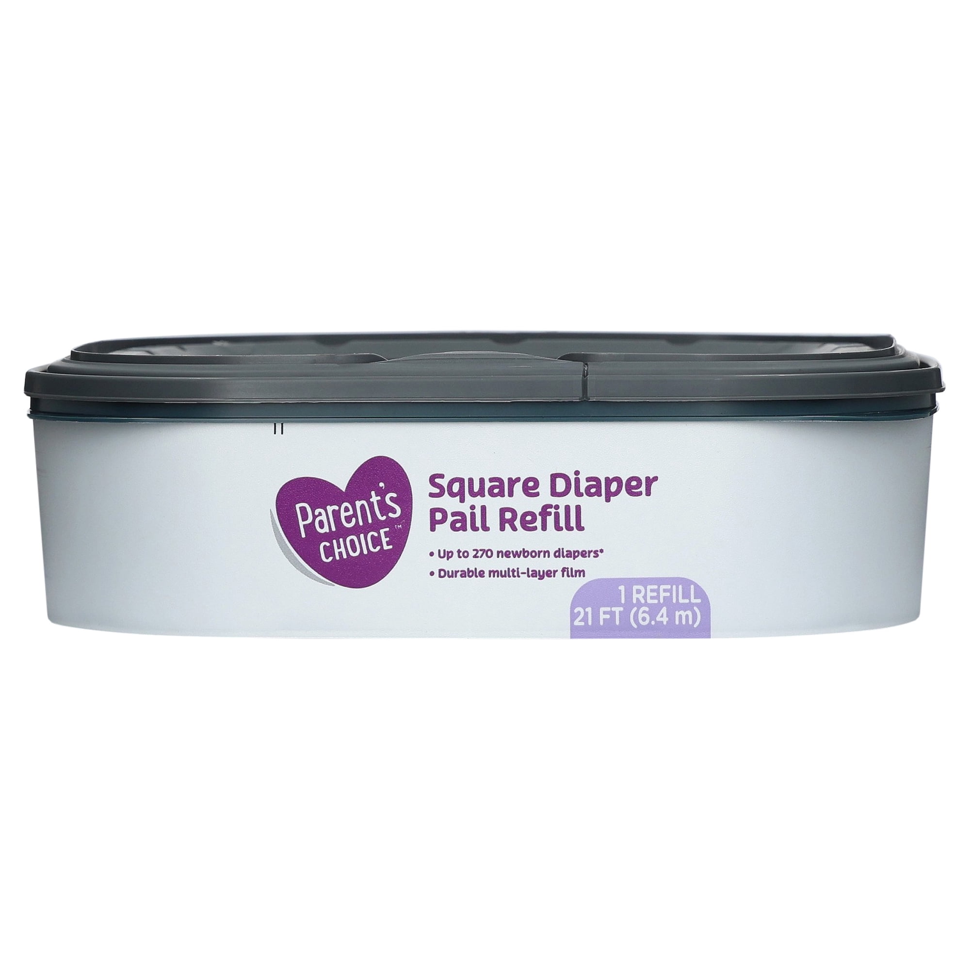 Parent's Choice Square Diaper Pail Refill, Holds up to 270 Newborn Diapers