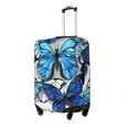 thumbnail image 2 of Xecao Blue and White Butterflies print Elastic Luggage Cover, with double-sided print , is perfect for travel, business, and daily use, 2 of 9