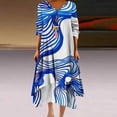 thumbnail image 2 of gbyLJF Cocktail Dress for Women Plus Causal Dress Business Casual Summer Dress Printed Dress Blue 4XL, 2 of 5