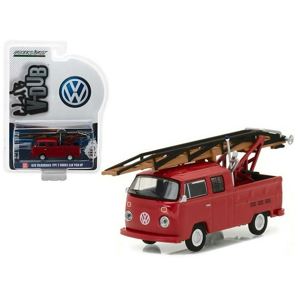 1976 Volkswagen Type 2 Double Cab Pickup Ladder Truck Series 5 Club V-Dub 1/64 Diecast Model Car by Greenlight