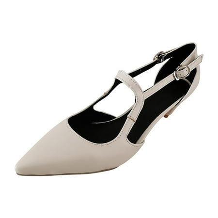 

Rdeuod Wide Shoes For Women Women S With Pointed Tapered Heel And Shallow Buckle Side Hollow Womens Sandles