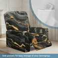 thumbnail image 3 of Whosucclay Black Marble Print Recliner Chair Covers Lazy Boy Recliner Covers Stretch Couch Cover Slipcovers 4 Piece Furniture Protector with Elastic Bottom for Kids, Pets, 3 of 8