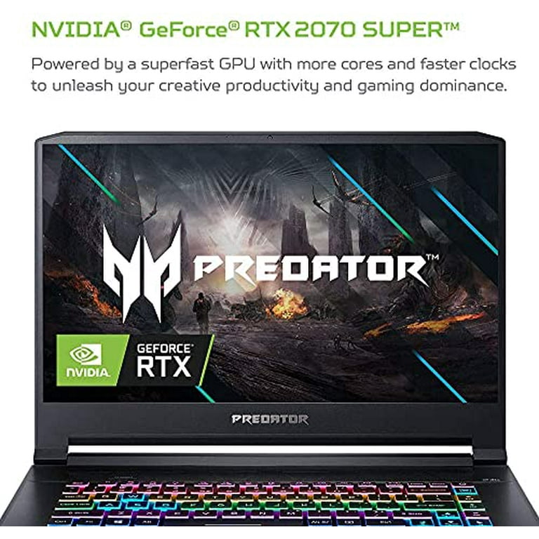 2021 Newest Acer Predator Triton 500 Gaming Laptop, 15.6" FHD NVIDIA G-SYNC Display 300Hz, Intel Core GeForce RTX 2070 Super, 32GB DDR4 RAM, 1TB NVMe SSD, Wi-Fi 6, Backlit KB,Win10 -