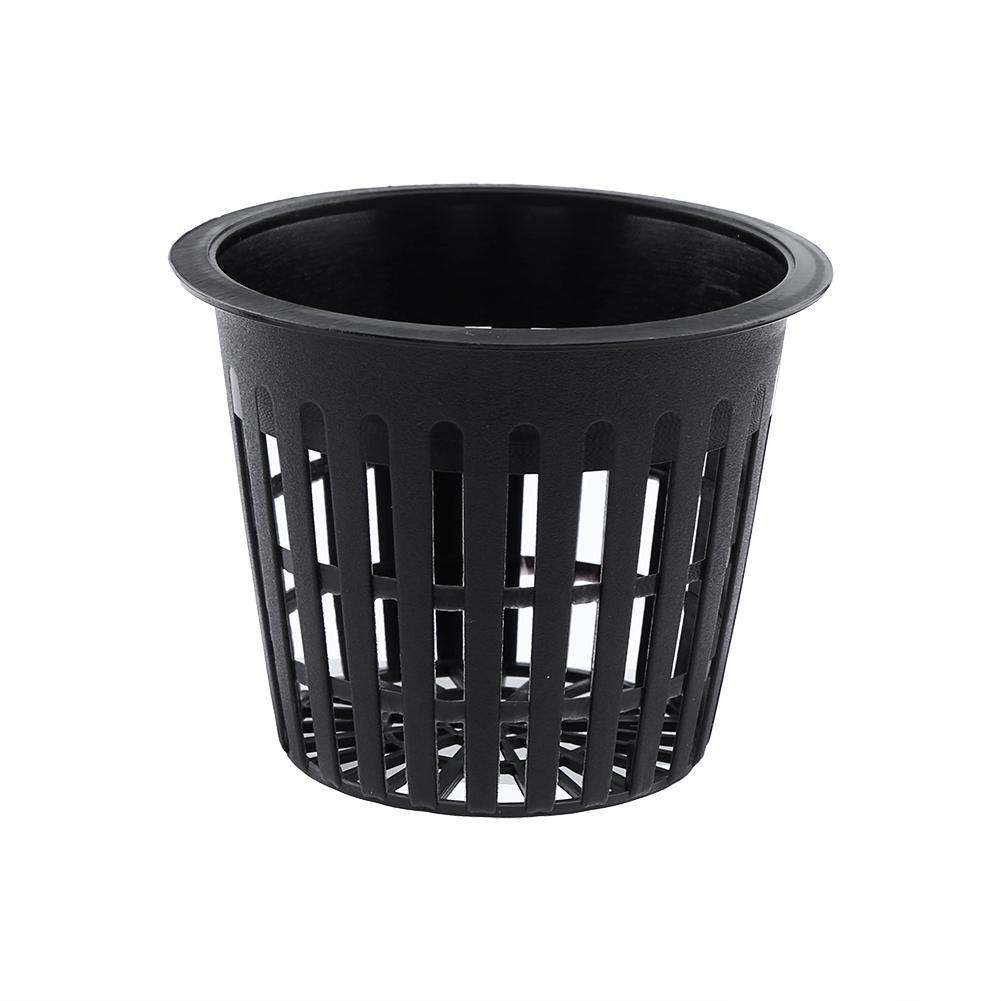 Haofy 10 Cestelli Portapiante Retati In Plastica PP Per Idrocoltura E Giardinaggio - Diametro 8,3 Cm, Altezza 6,5 Cm - Colore Nero (10 Pezzi)
