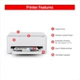thumbnail image 3 of Wireless Color Inkjet Printer for Duplex Printing, White – Home Printer with Copier/Scanner, Compact Design, Easy Setup, 1 Year Limited Warranty, 3 of 9