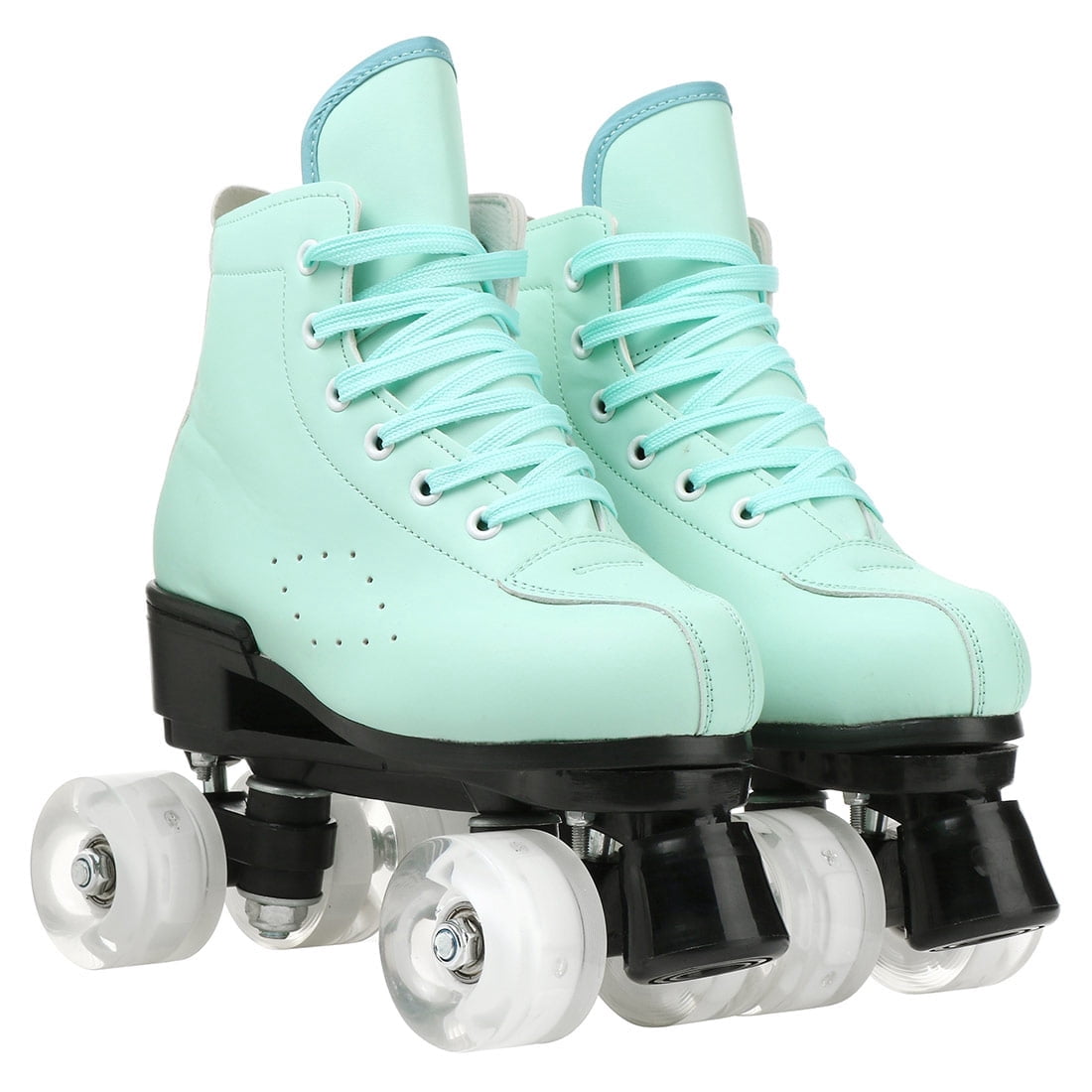 EONROACOO Kids Adult Roller Skates for Women Men, Light up Roller Sktes, Green(Women 8/Men 6.5)