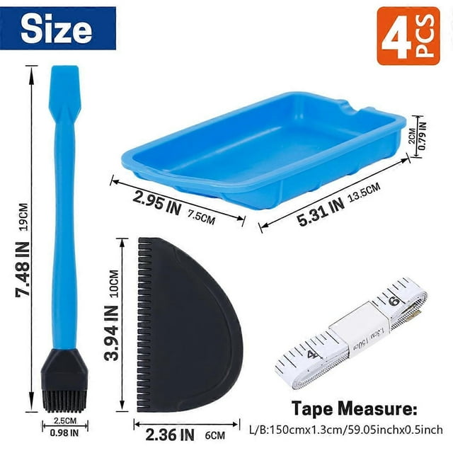 4 Pcs Kit d'Application de Colle en Silicone, Ensemble de Brosses à Colle en Silicone Réutilisables pour le Travail du Bois