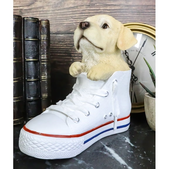Ebros 'Paw-Star' Pups Golden Labrador Dog in Sneaker with Glass Eyes Figurine