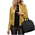 thumbnail image 5 of adviicd Women's Trendy Faux Leather Long Sleeve Jackets Motorcycle Outwear Casual Fit Zip Up Coats for Fall Winter (Yellow, 4XL), 5 of 9