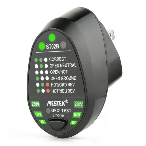 MESTEK Advanced RCD Electric Socket Tester Automatic Neutral Live Earth