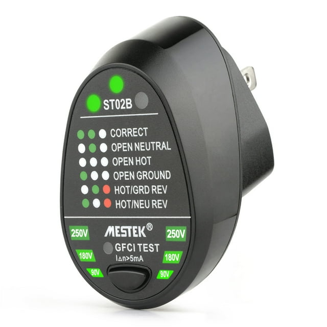 MESTEK Advanced RCD Electric Socket Tester Circuito de prueba de cable de tierra en vivo neutro auto MESTEK Buscador de interruptores