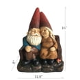 thumbnail image 2 of Hi-Line Gift Ltd. Whimsical Serenity: Robert & Sofia Gnome Couple on Bench, Eyes Closed in Love, 2 of 6
